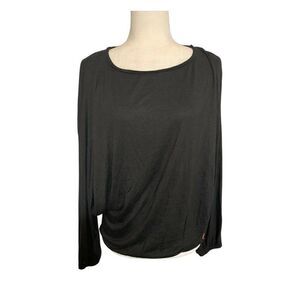 peace love world womens solid black long sleeve top small